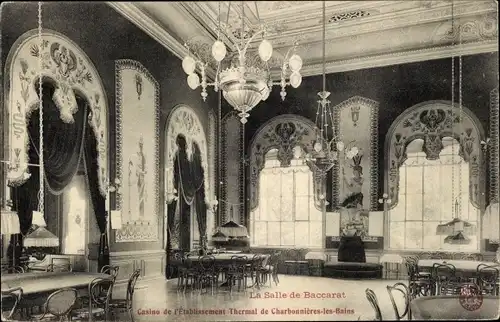 Ak Charbonnières les Bains Rhône, Casino der Thermalanstalt, Der Baccarat-Saal