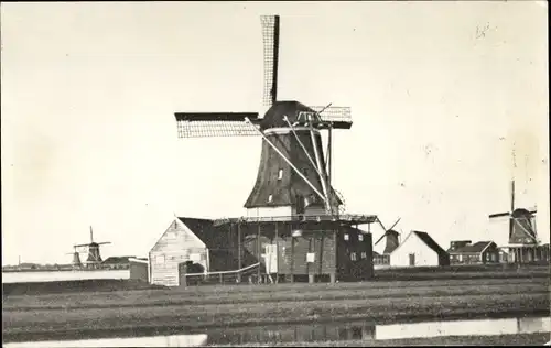 Foto Ak Koog aan de Zaan Nordholland Niederlande, Windmühlen