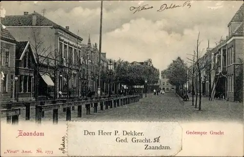 Ak Zaandam Zaanstad Nordholland, Gedempte Gracht