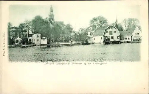 Ak Zaandam Zaanstad Nordholland, Bullekerk op den Achtergrond