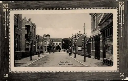 Passepartout Ak Zaandam Zaanstad Nordholland, Czarina straat
