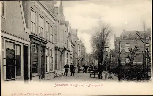 Ak Zaandam Zaanstad Nordholland, Oostzijde bij de Bloemgracht