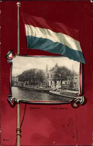 Passepartout Ak Haarlem Nordholland Niederlande, Donker Spaarne