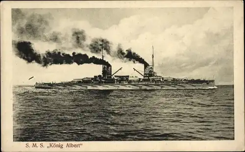 Ak Deutsches Kriegsschiff, SMS König Albert, Schlachtkreuzer, Kaiserliche Marine