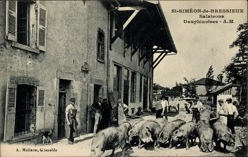 Ak Saint Siméon de Bressieux Isère, Salaisons Dauphinoises