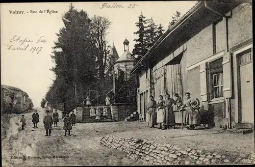 Ak Valmy Marne, Rue de l'Eglise