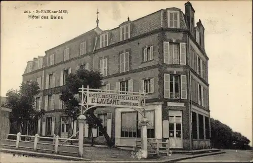 Ak Saint Pair sur Mer Manche, Hotel des Bains