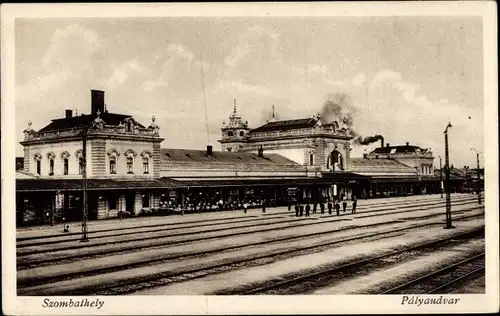 Ak Szombathely Ungarn, Bahnhof