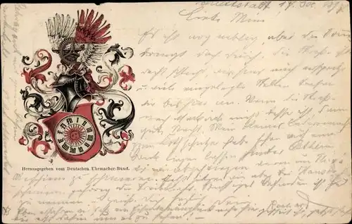 Wappen Ak Deutscher Uhrmacher Bund