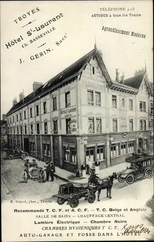 Ak Troyes Aube, Hotel St. Laurent, Ch. Basseville, J. Gerin