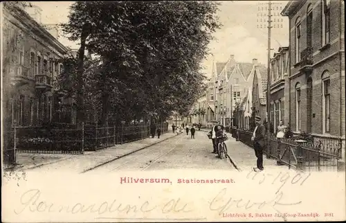 Ak Hilversum Nordholland Niederlande, Stationsstraat