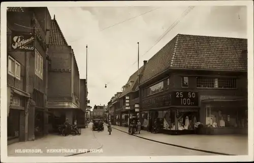 Ak Hilversum Nordholland Niederlande, Kerkstraat met Hema, Parfumerie Apollo