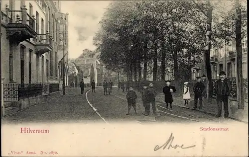 Ak Hilversum Nordholland Niederlande, Stationsstraat