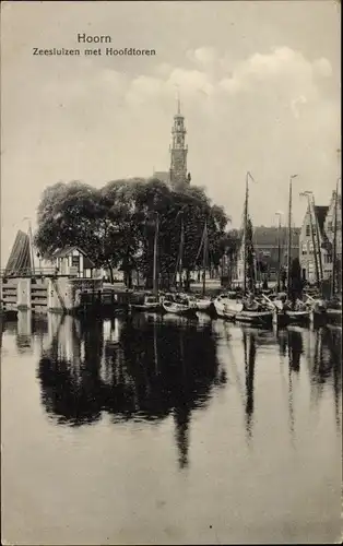 Ak Hoorn Nordholland Niederlande, Zeesluizen met Hoofdtoren