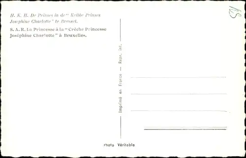 Ak Adel Belgien, Prinzessin Josephine Charlotte