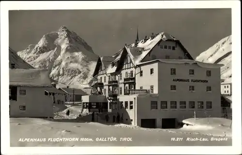 Ak Galltür Tirol Österreich, Alpenhaus Fluchthorn, Schnee