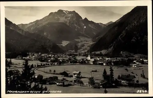 Ak Mayrhofen im Zillertal Tirol, Ortsansicht gegen Grünberg
