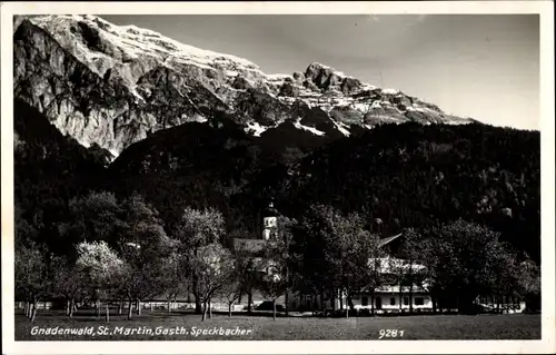 Ak Gnadenwald in Tirol, St. Martin, Gasthof Speckbacher