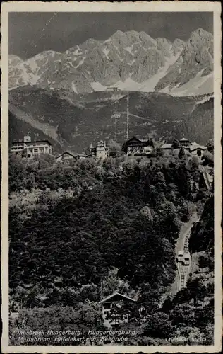 Ak Innsbruck in Tirol, Hungerburg, Hungerburgbahn, Mariabrunn, Hafelekarbahn, Seegrube