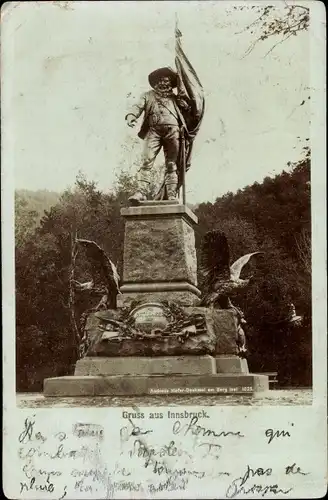 Ak Innsbruck in Tirol, Andress Hofer Denkmal am Berg Isel