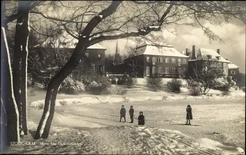 Ak Diplomatstaden Stockholm Schweden, Wintermotiv