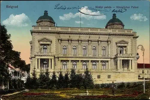 Ak Belgrad Beograd Serbien, Königlicher Palast