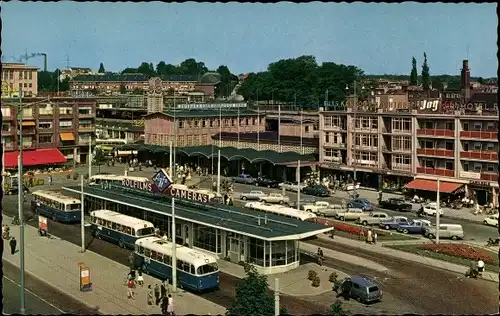 Ak Arnhem Gelderland Niederlande, Stationsplein, Busse