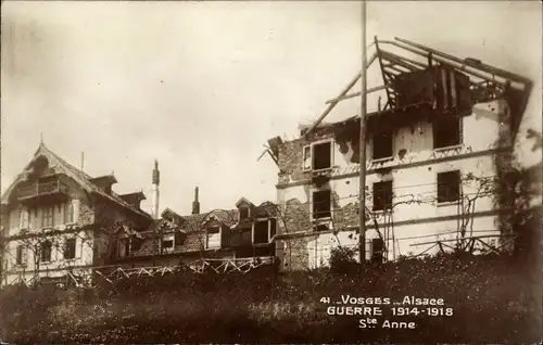 Ak Vosges, Alsace, Ste. Anne, Guerre 1914-1918