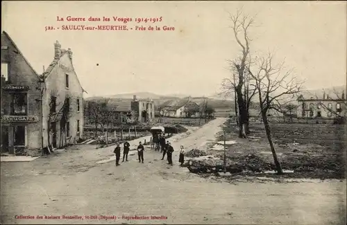 Ak Saulcy sur Meurthe Vosges, Près de la Gare