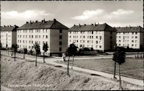 Ak Nordenham in Niedersachsen, Midgardstraße, Wohnblöcke