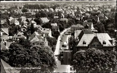 Ak Delmenhorst, Luftaufnahme von der Stadt, Straße