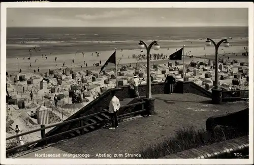 Ak Nordseebad Wangerooge in Ostfriesland, Abstieg zum Strande
