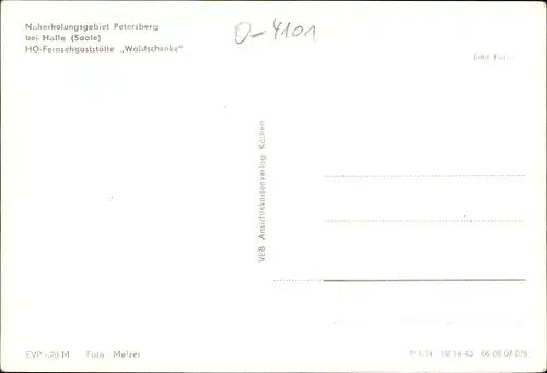 Ak Petersberg im Saalekreis, HO-Fernsehgaststätte Waldschenke, Grill, Gäste