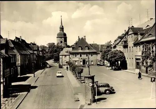 Ak Bad Lauchstädt Sachsen Anhalt, Marktplatz mit Rathaus, Kirche, Geschäfte