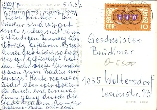 Ak Weimar in Thüringen, Hotel Russischer Hof, Goetheplatz 2