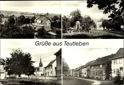 Ak Teutleben Hörsel Thüringen, Gasthof, Denkmal, Kirche