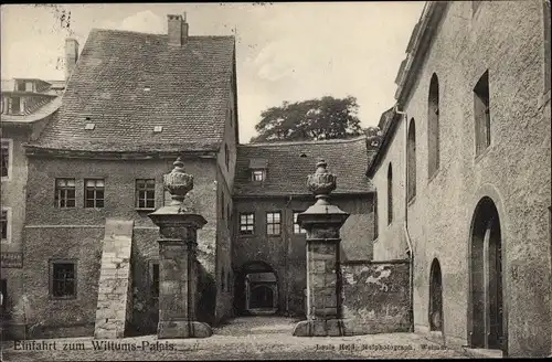 Ak Weimar in Thüringen, Einfahrt zum Wittums-Palais