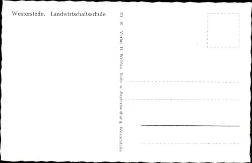 Ak Westerstede in Oldenburg Ammerland, Landwirtschaftsschule