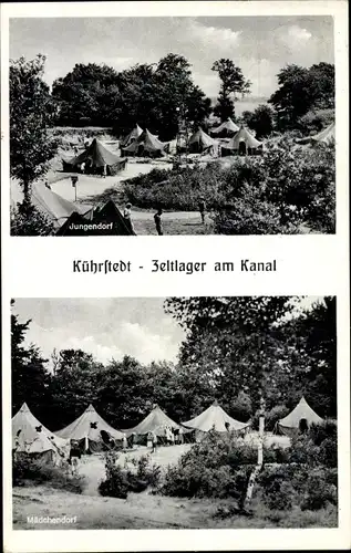 Ak Kührstedt Geestland in Niedersachsen, Zeltlager am Kanal