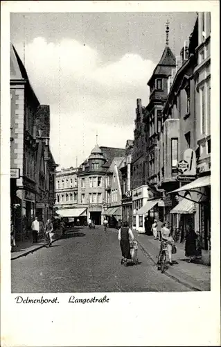 Ak Delmenhorst in Niedersachsen, Blick in die Langestraße, Geschäfte