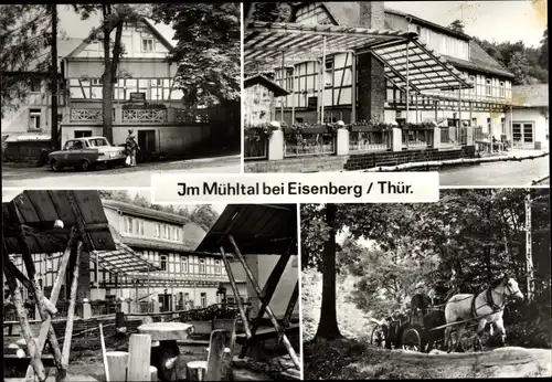 Ak Eisenberg in Thüringen, Mühltal, Naupoldsmühle, Kremserfahrt