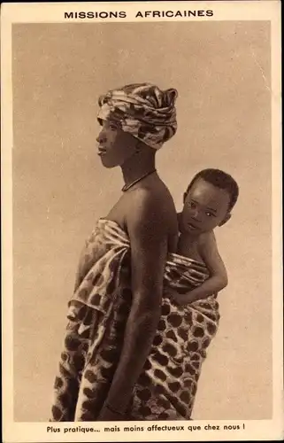 Ak Mission in Afrika, Afrikanerin mit Kind