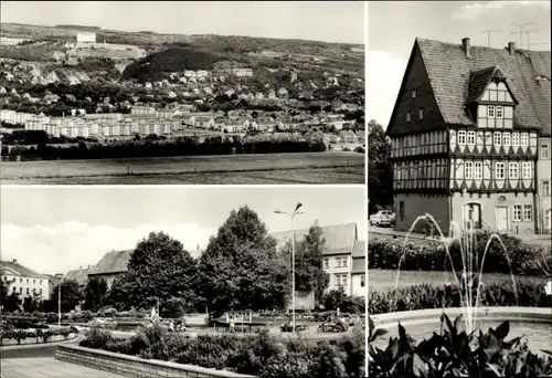 Ak Bad Frankenhausen am Kyffhäuser Thüringen, Panorama von der Hainleite, Anger, Apotheke