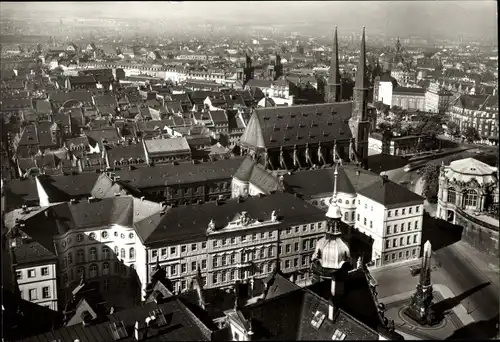 Ak Dresden Altstadt, Blick vom Schlossturm über Taschenbergpalais und Sophienkirche