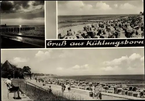 Ak Ostseebad Kühlungsborn, Sonnenuntergang, Strand, Promenade