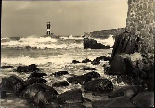 Ak Ostseebad Warnemünde Rostock, Mole