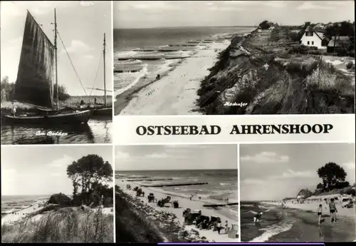 Ak Ostseebad Ahrenshoop Fischland, Segelboot, Hochufer, Dünen, Strand