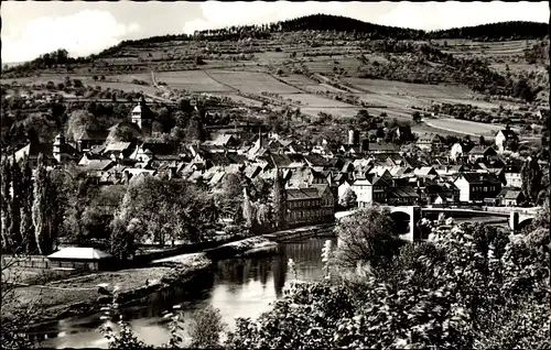 Ak Witzenhausen an der Werra Hessen, Panorama, Kirche, Brücke
