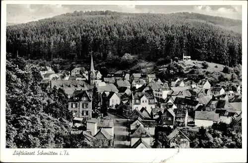 Ak Schmitten im Taunus Hessen, Panorama, Kirche