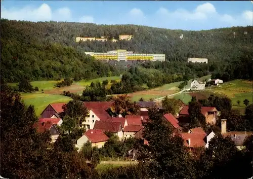 Ak Schwabthal Bad Staffelstein am Main Oberfranken, Panorama mit Kurklinik Lautergrund